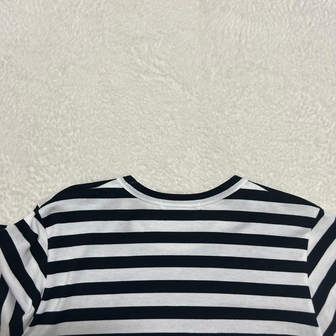 コムデギャルソン メッセージ プリント ロング 長袖 Tシャツ ボーダー M