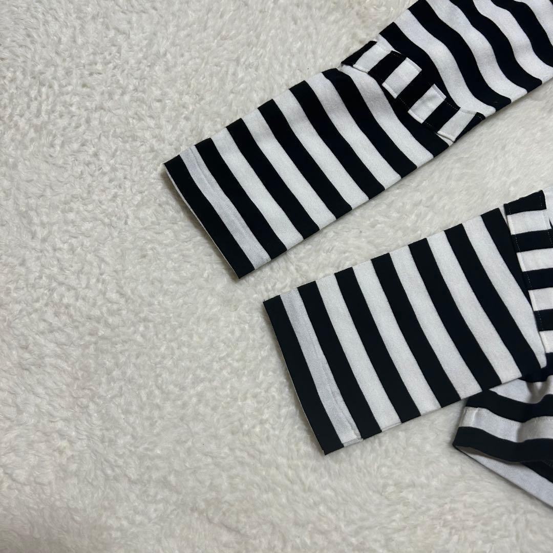 コムデギャルソン メッセージ プリント ロング 長袖 Tシャツ ボーダー M