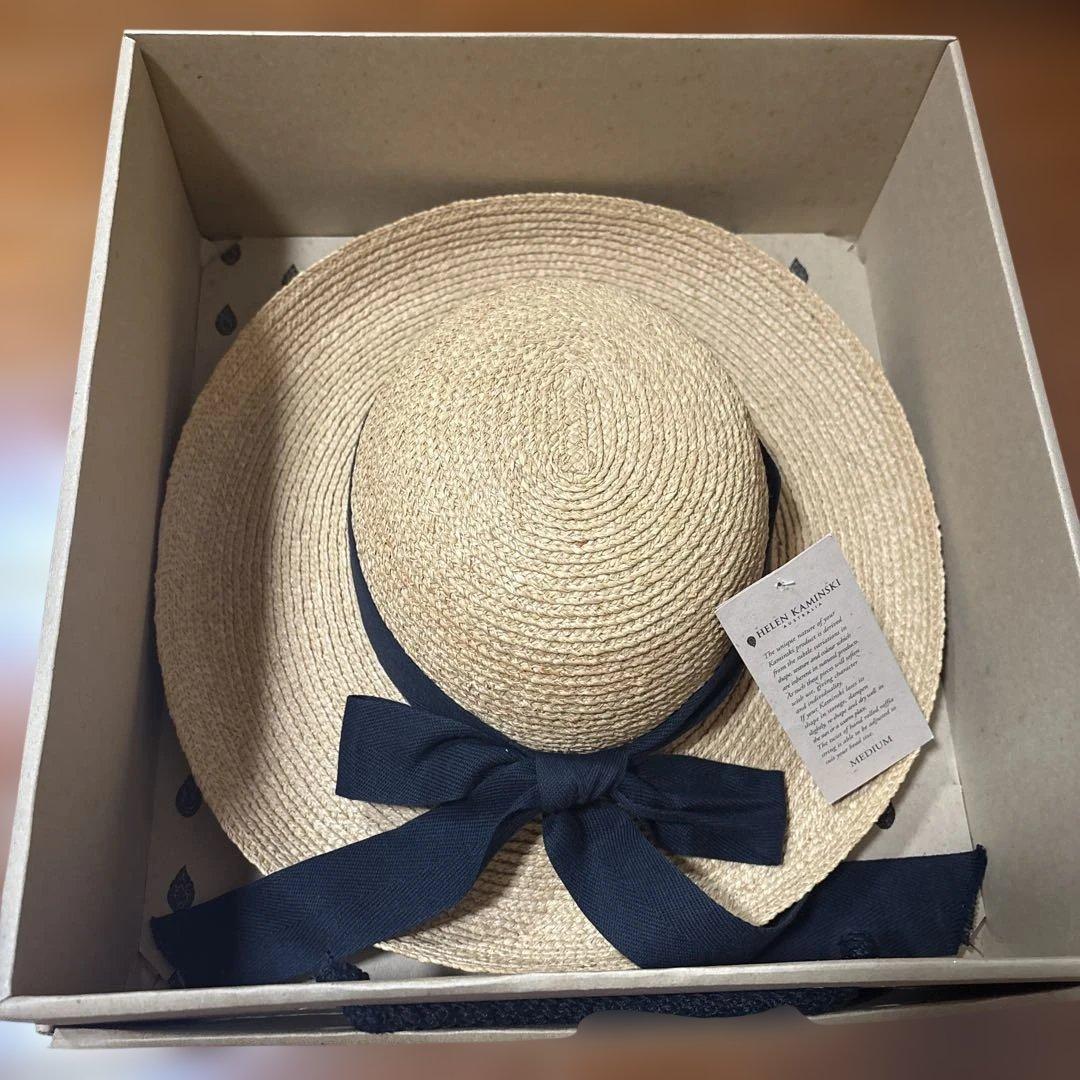6割引　新品　ヘレンカミンスキー　麦わら帽子　リボン　タグ　箱付き