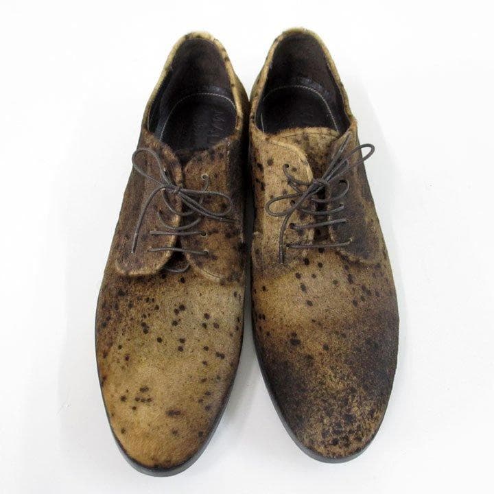 定価7,8万円の6割引マウロン新品未使用イタリア製アザラシ毛皮レザー靴シューズ