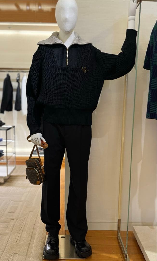 LV 25ss look17 チャンキーニットハーフジップ　M