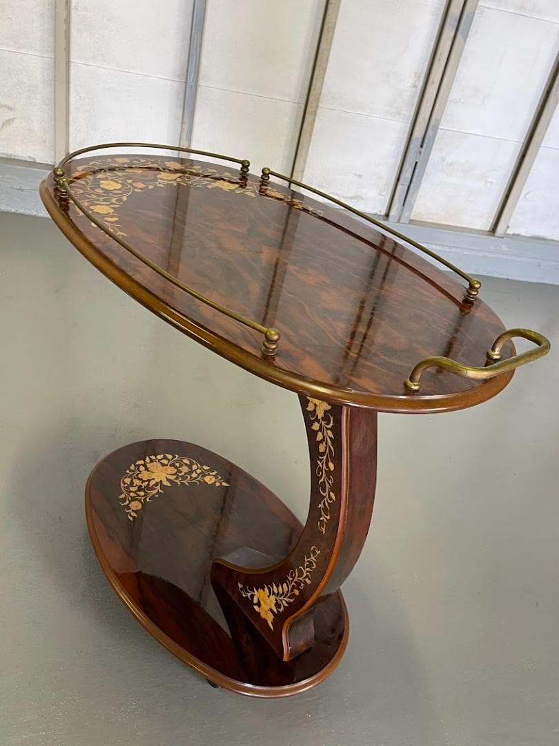 象嵌 キッチンカート キャスター付 キッチンワゴン アンティーク調