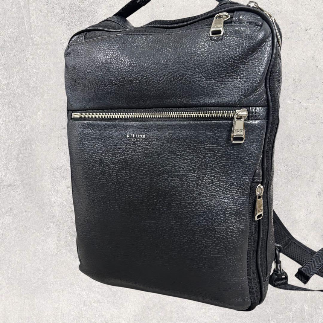 タッツンultima TOKYO レザー ビジネスリュック 2way 黒