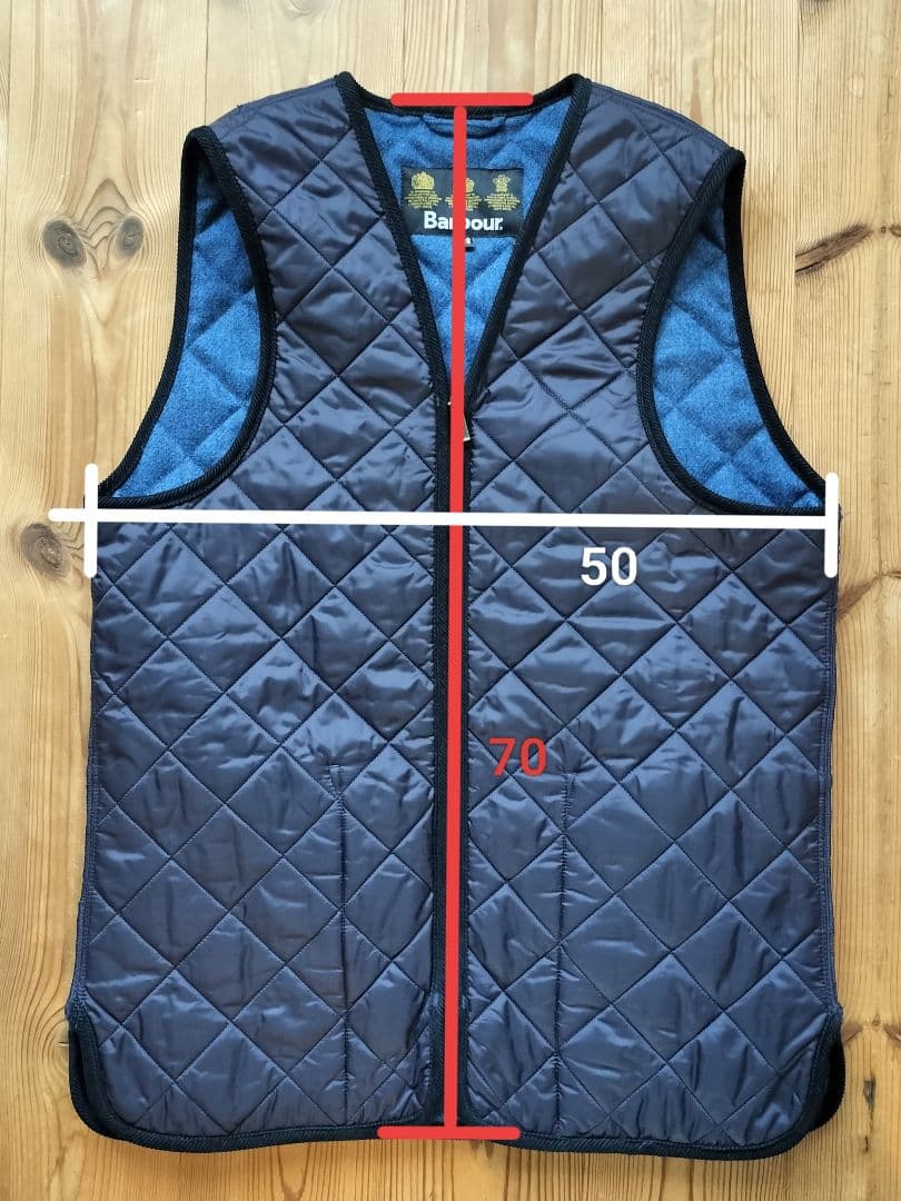 barbour リバーシブルキルティングベストネイビー　38