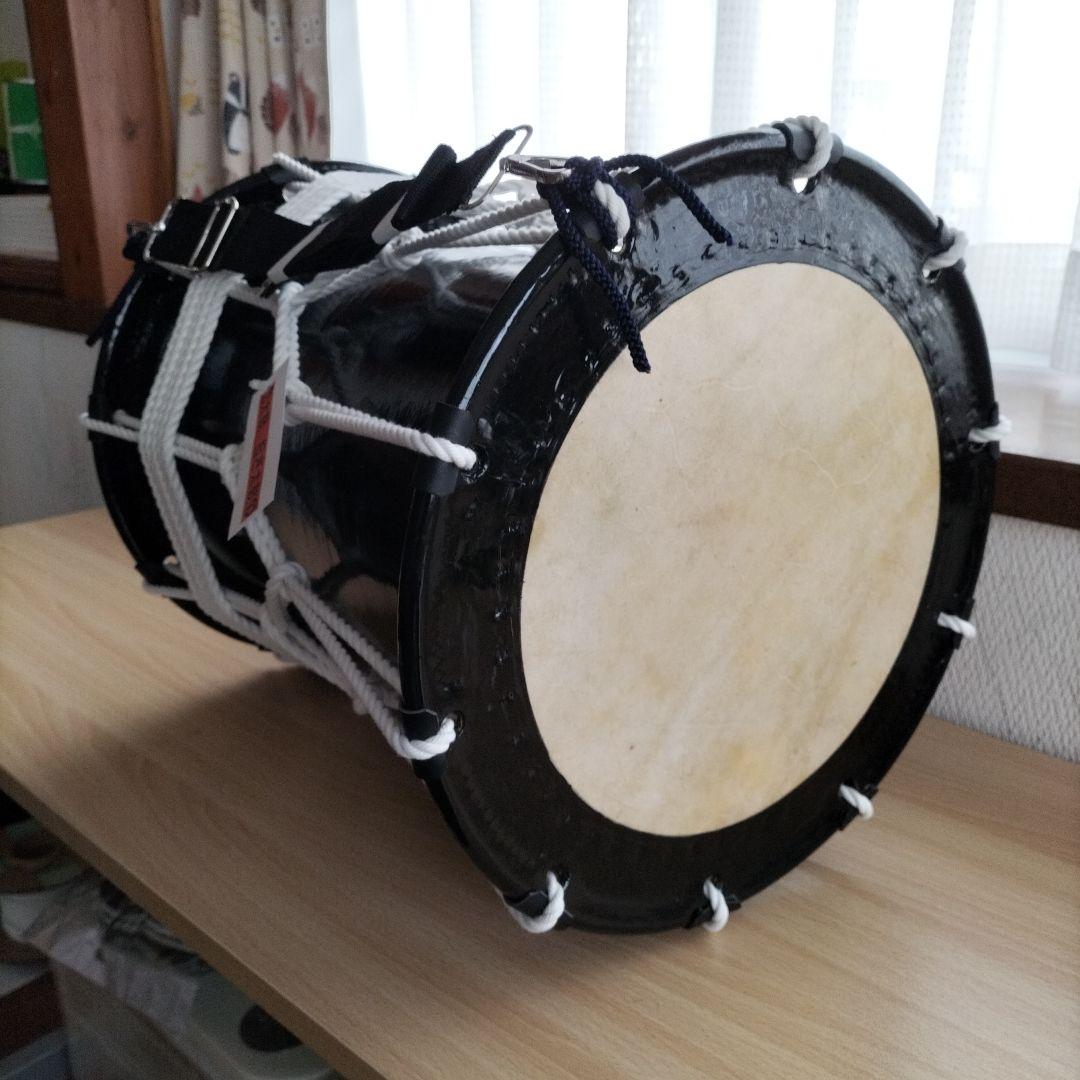 担ぎ太鼓　締太鼓　和太鼓 　天然皮革　ストラップ付き　中古品⑩