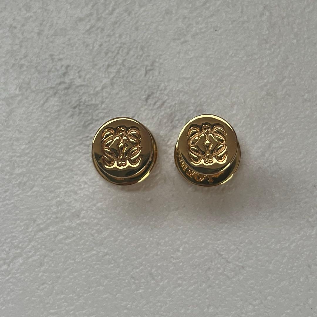 ●LOEWE ロエベ カフリンクス ロゴ サークル スペイン製　ゴールド
