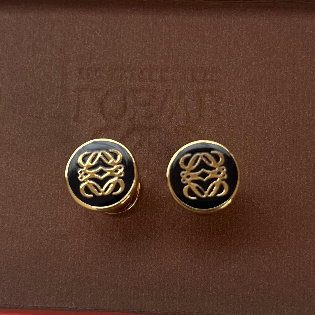 ●LOEWE ロエベ カフリンクス ロゴ サークル スペイン製　ゴールド