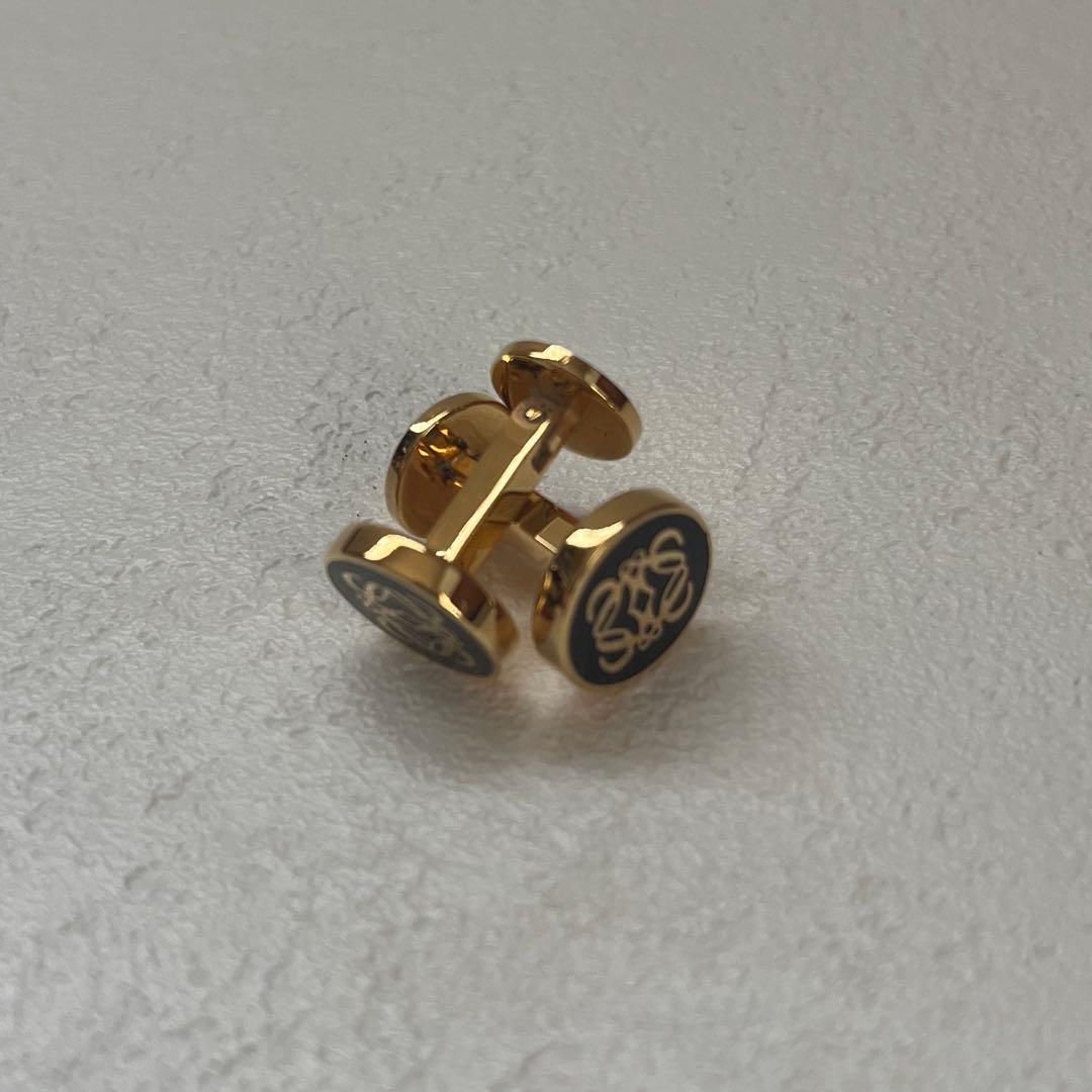 ●LOEWE ロエベ カフリンクス ロゴ サークル スペイン製　ゴールド