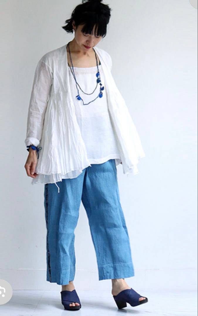 dosa シルクパンツ　インディゴ手染め