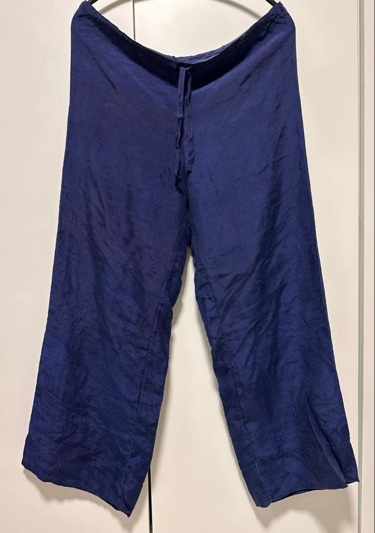 dosa シルクパンツ　インディゴ手染め