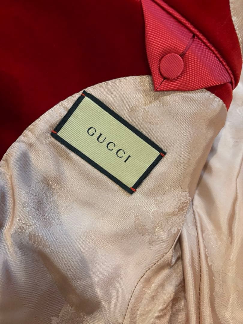 GUCCI アレッサンドロミケーレ2021AW ベルベットジャケット 44 赤
