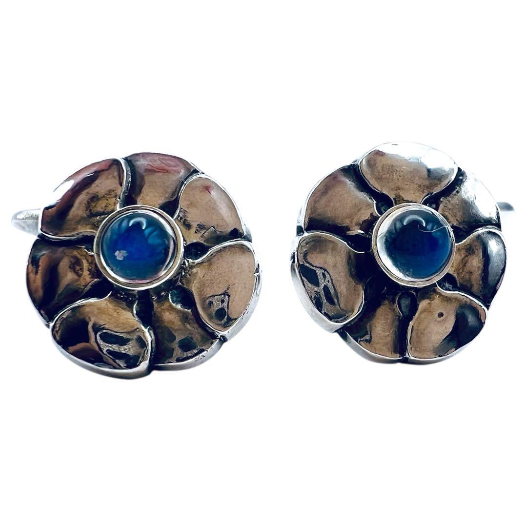 レア　ジョージジェンセン　＃3 ムーンストーン　カフス　カフリンクス　シルバー