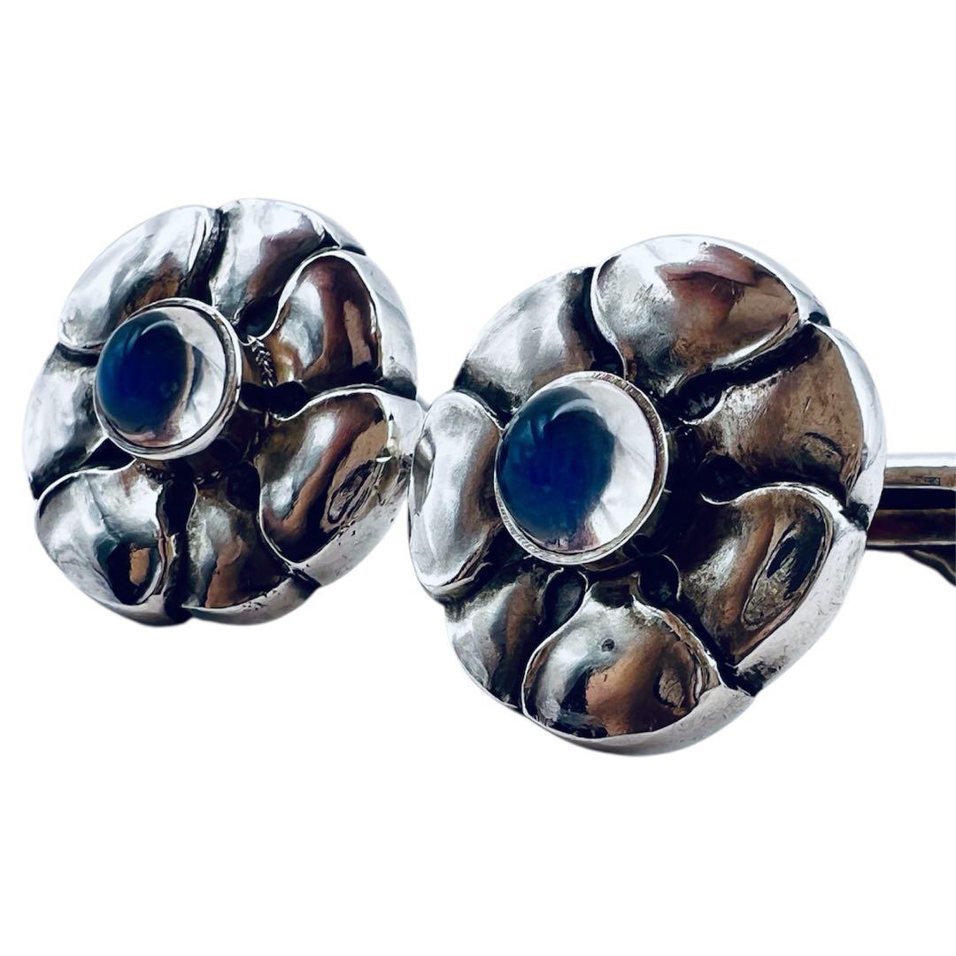 レア　ジョージジェンセン　＃3 ムーンストーン　カフス　カフリンクス　シルバー