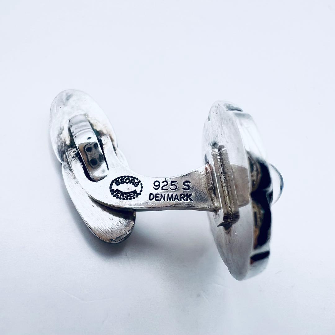 レア　ジョージジェンセン　＃3 ムーンストーン　カフス　カフリンクス　シルバー