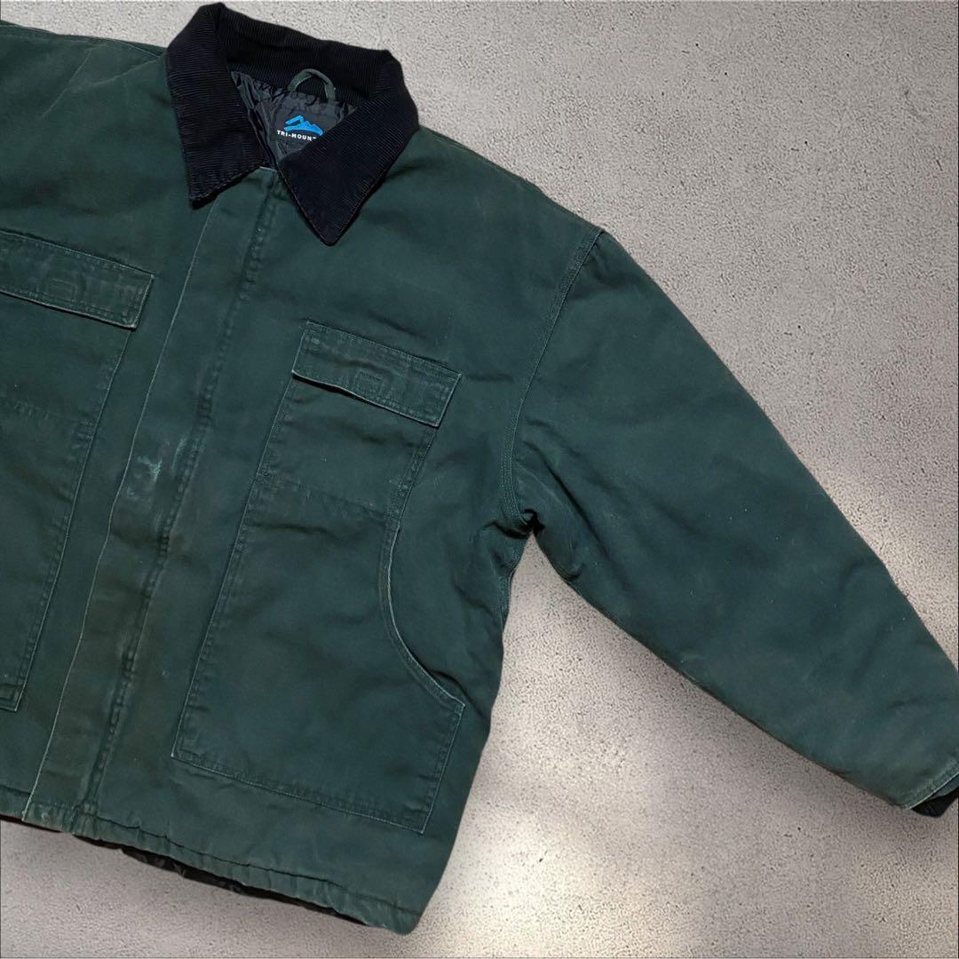 【重厚感◎】XLダックジャケットデトロイトグリーン襟コーデュロイトラディショナル