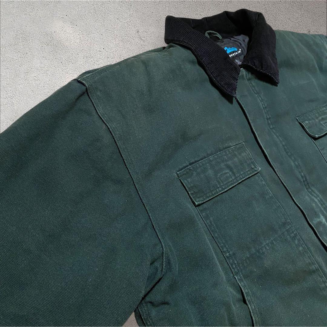 【重厚感◎】XLダックジャケットデトロイトグリーン襟コーデュロイトラディショナル