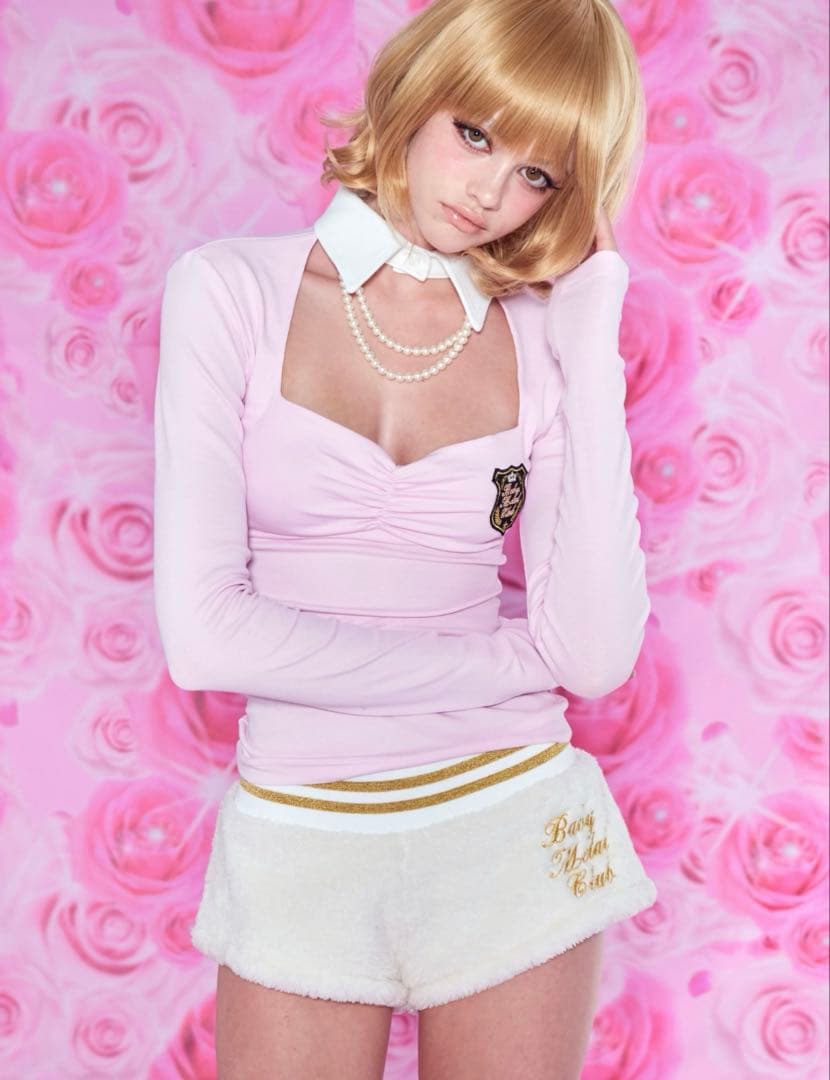 トップス Charmy collar top (Baby Pink)