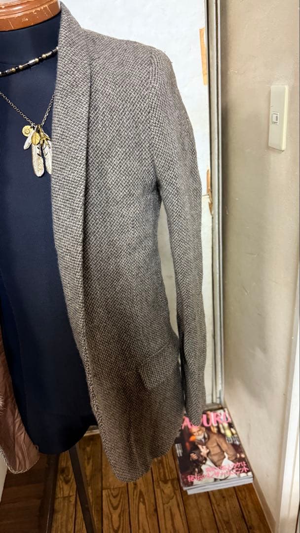 ビリジアン　ファー取り外し可能　トラッドなジャケット　サイズ48