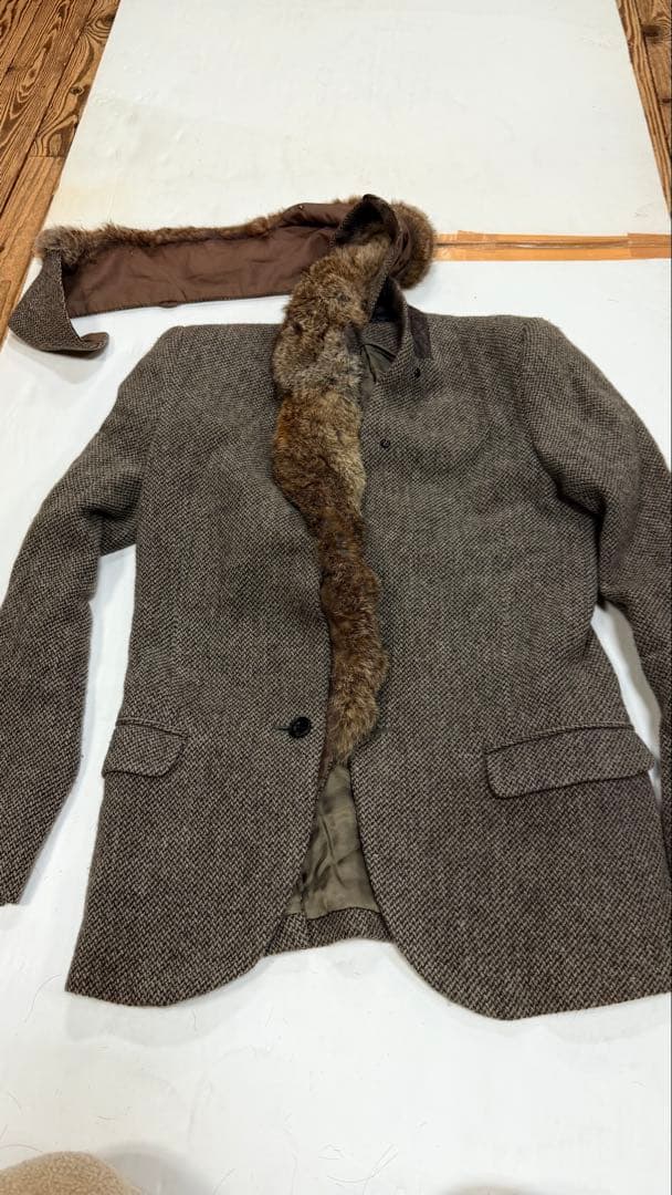 ビリジアン　ファー取り外し可能　トラッドなジャケット　サイズ48