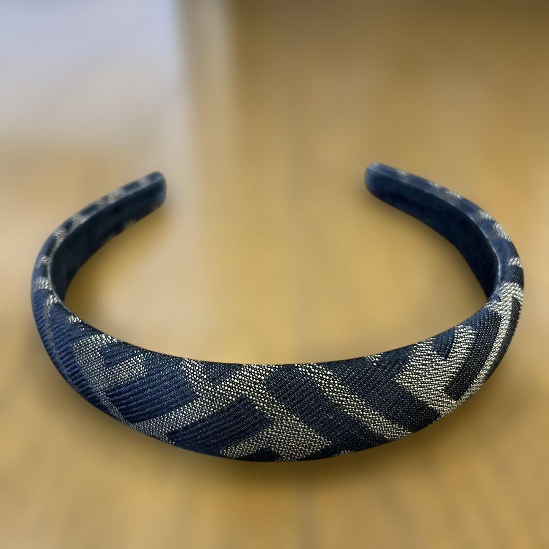 FENDI ヘアバンド ネイビー／ブラック