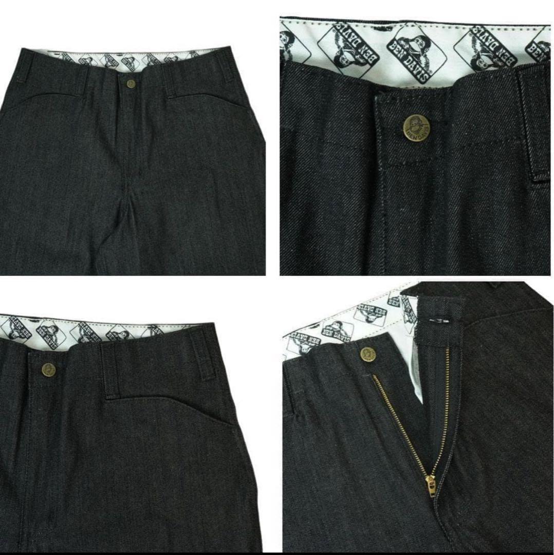 ブラック黒W34ベンデイビスbendavisゴリラカットデニムワークパンツ