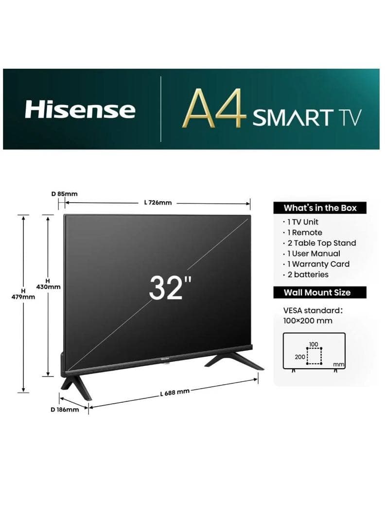 Hisense 32A4N SMART TV 32V型