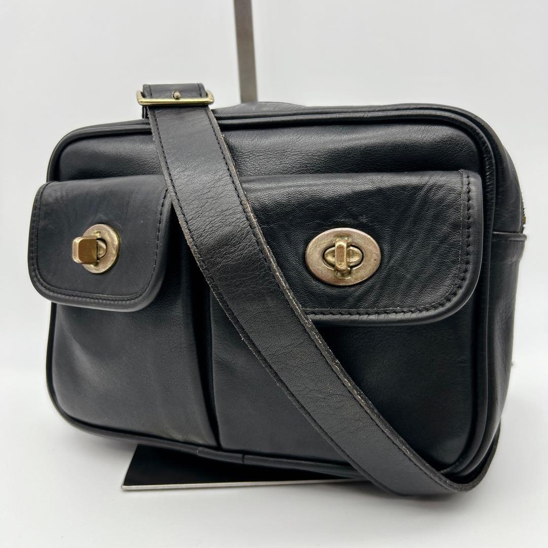 極希少◎ COACH オールドコーチ 2way ウエストバッグ ターンロック 黒