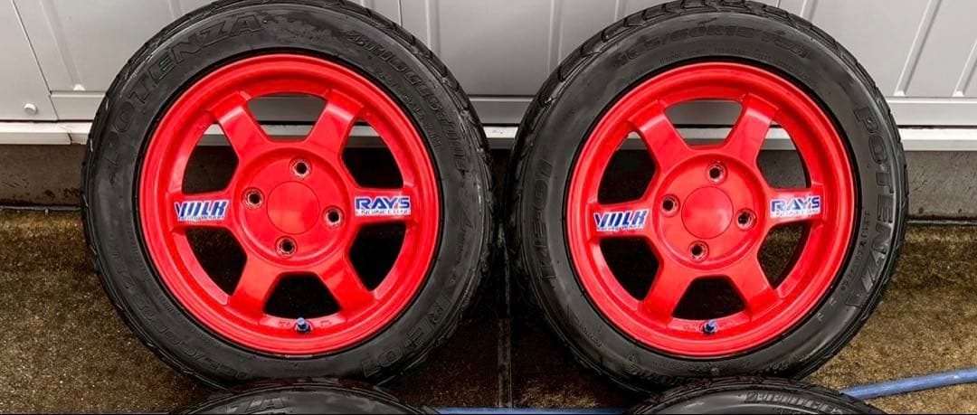【掲載17日迄】　RAYS TE37 13インチ 赤　ビート　2本 PCD100