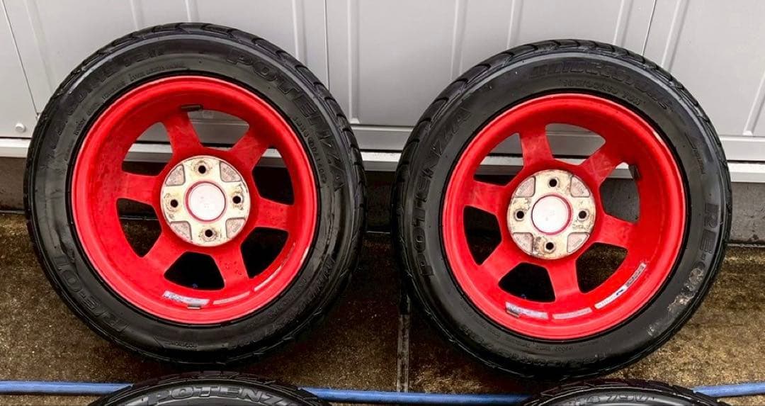 【掲載17日迄】　RAYS TE37 13インチ 赤　ビート　2本 PCD100