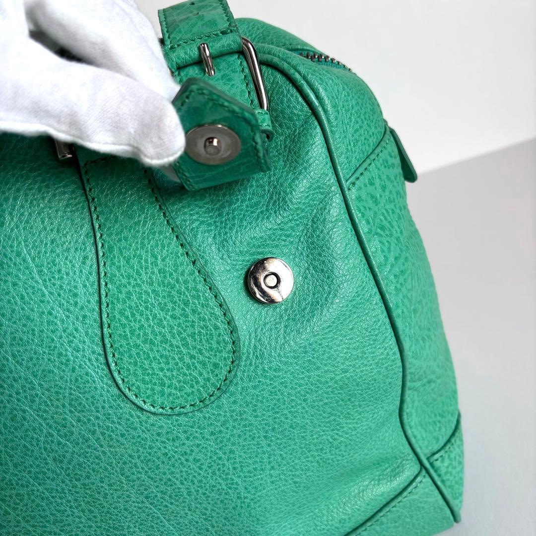 【超希少】ポールスミス レザーミニボストンバッグ イタリア製 エメラルドグリーン