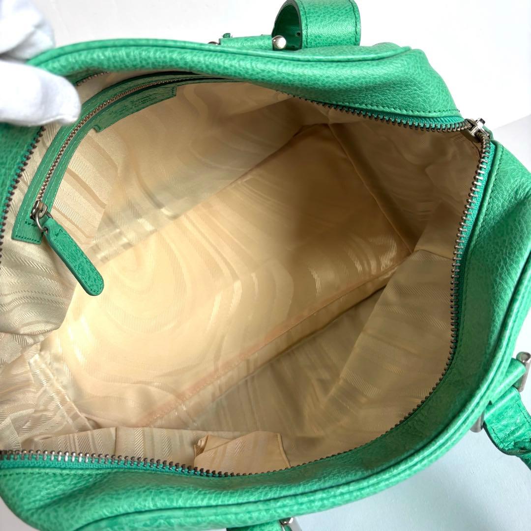 【超希少】ポールスミス レザーミニボストンバッグ イタリア製 エメラルドグリーン