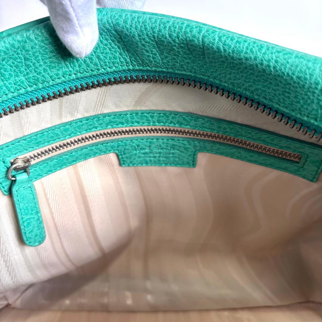 【超希少】ポールスミス レザーミニボストンバッグ イタリア製 エメラルドグリーン