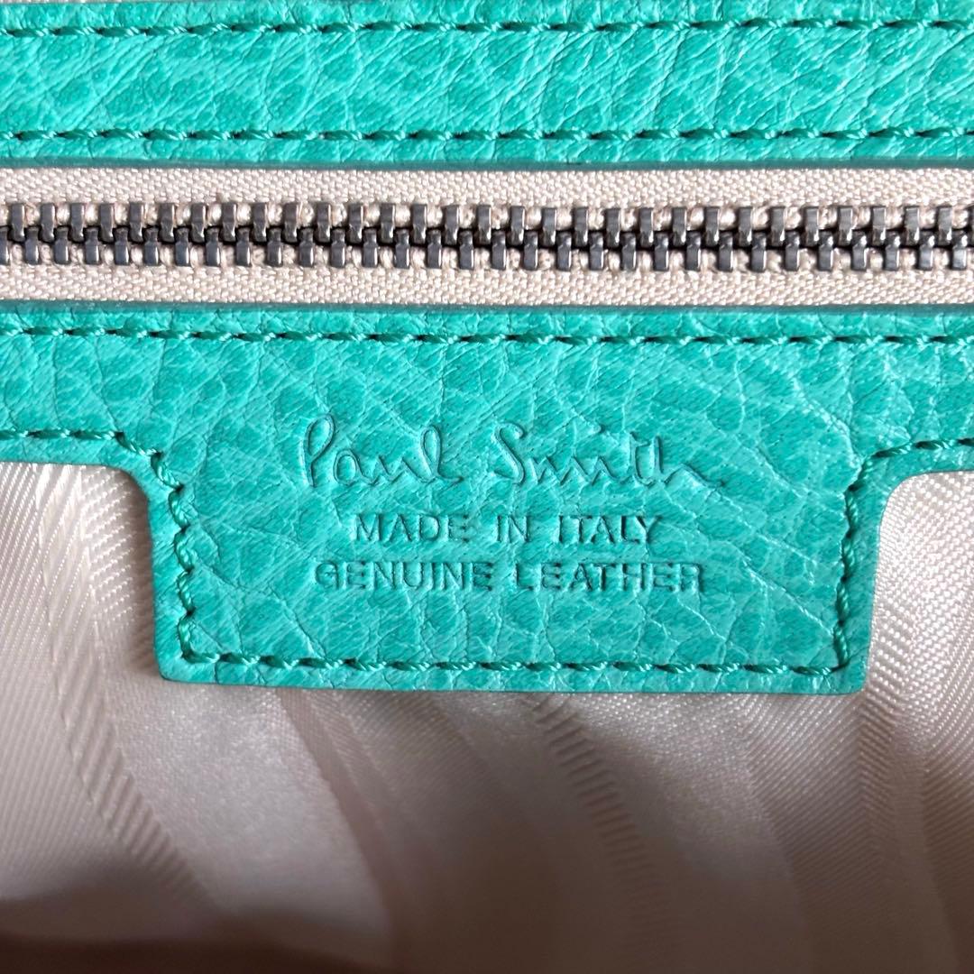 【超希少】ポールスミス レザーミニボストンバッグ イタリア製 エメラルドグリーン