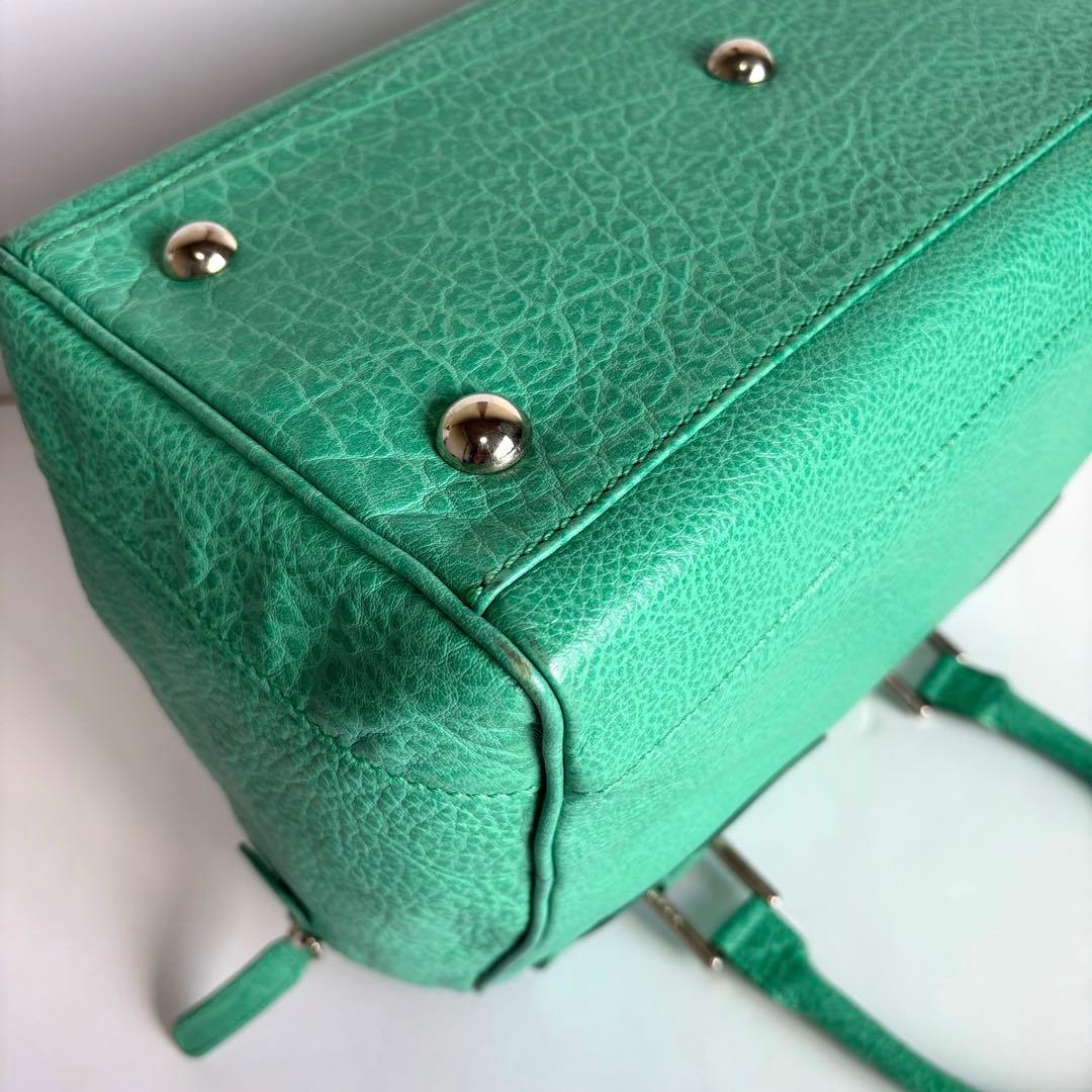 【超希少】ポールスミス レザーミニボストンバッグ イタリア製 エメラルドグリーン