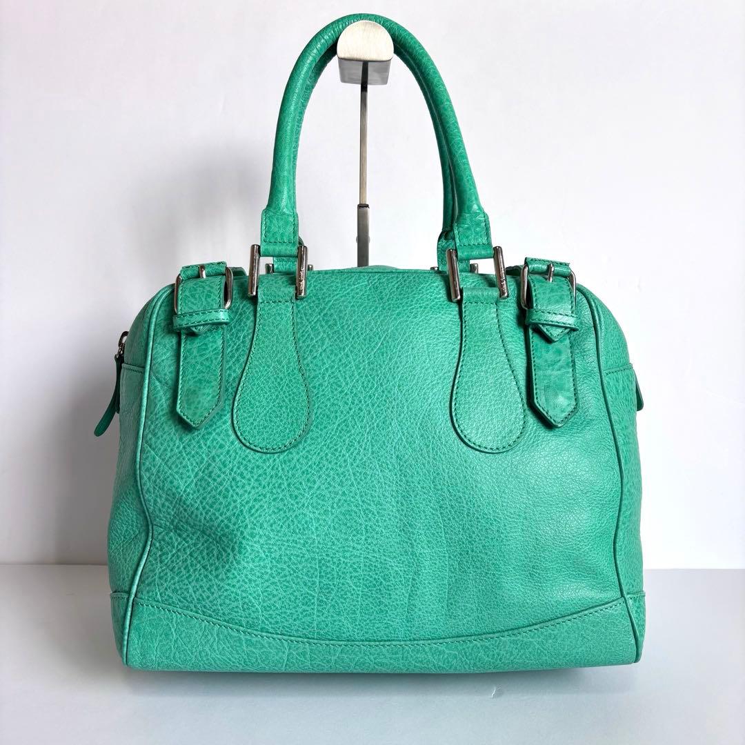 【超希少】ポールスミス レザーミニボストンバッグ イタリア製 エメラルドグリーン