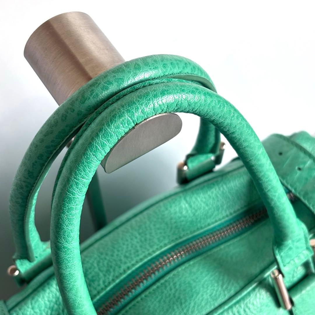 【超希少】ポールスミス レザーミニボストンバッグ イタリア製 エメラルドグリーン