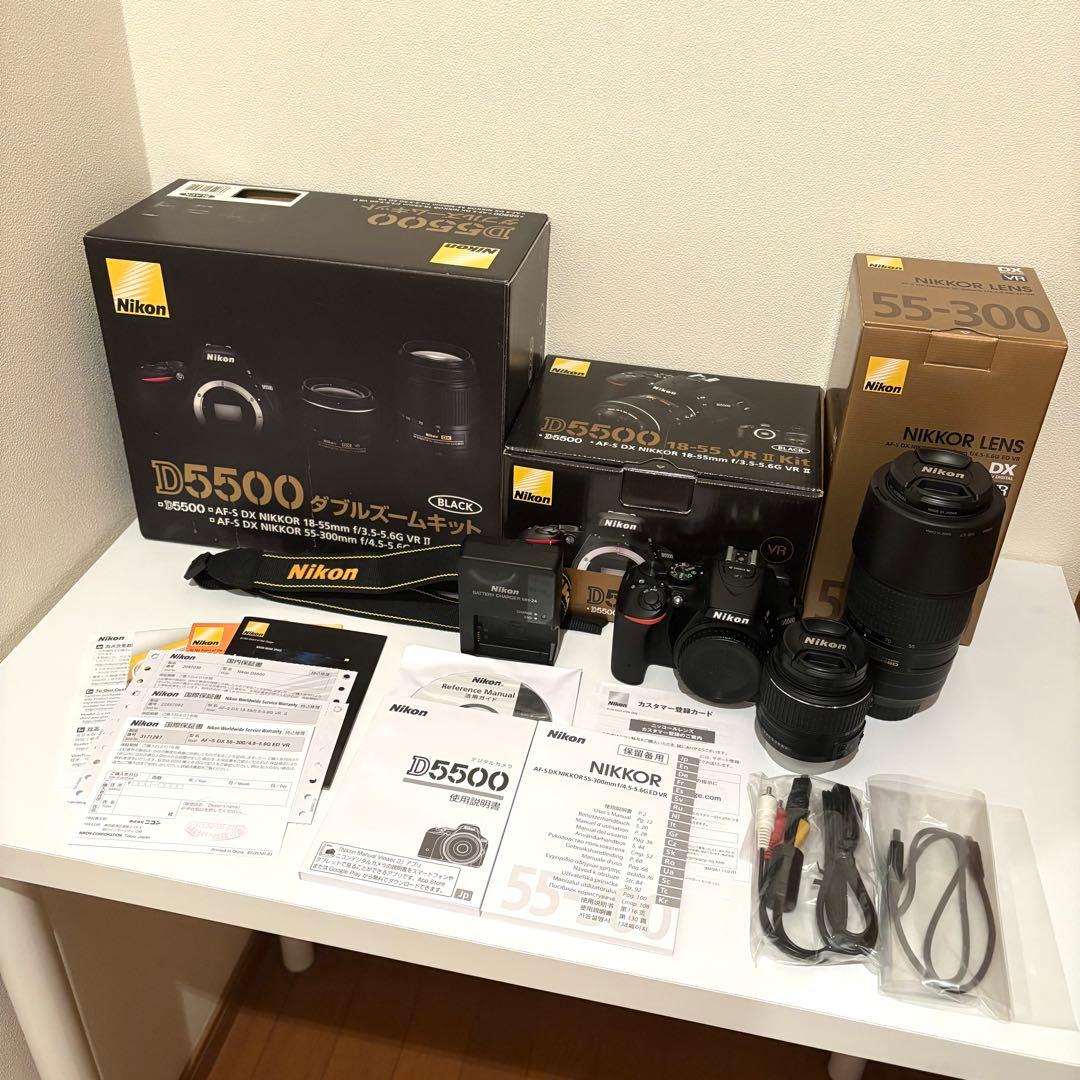 Nikon 一眼レフカメラ D5500 ダブルズームキット ブラック
