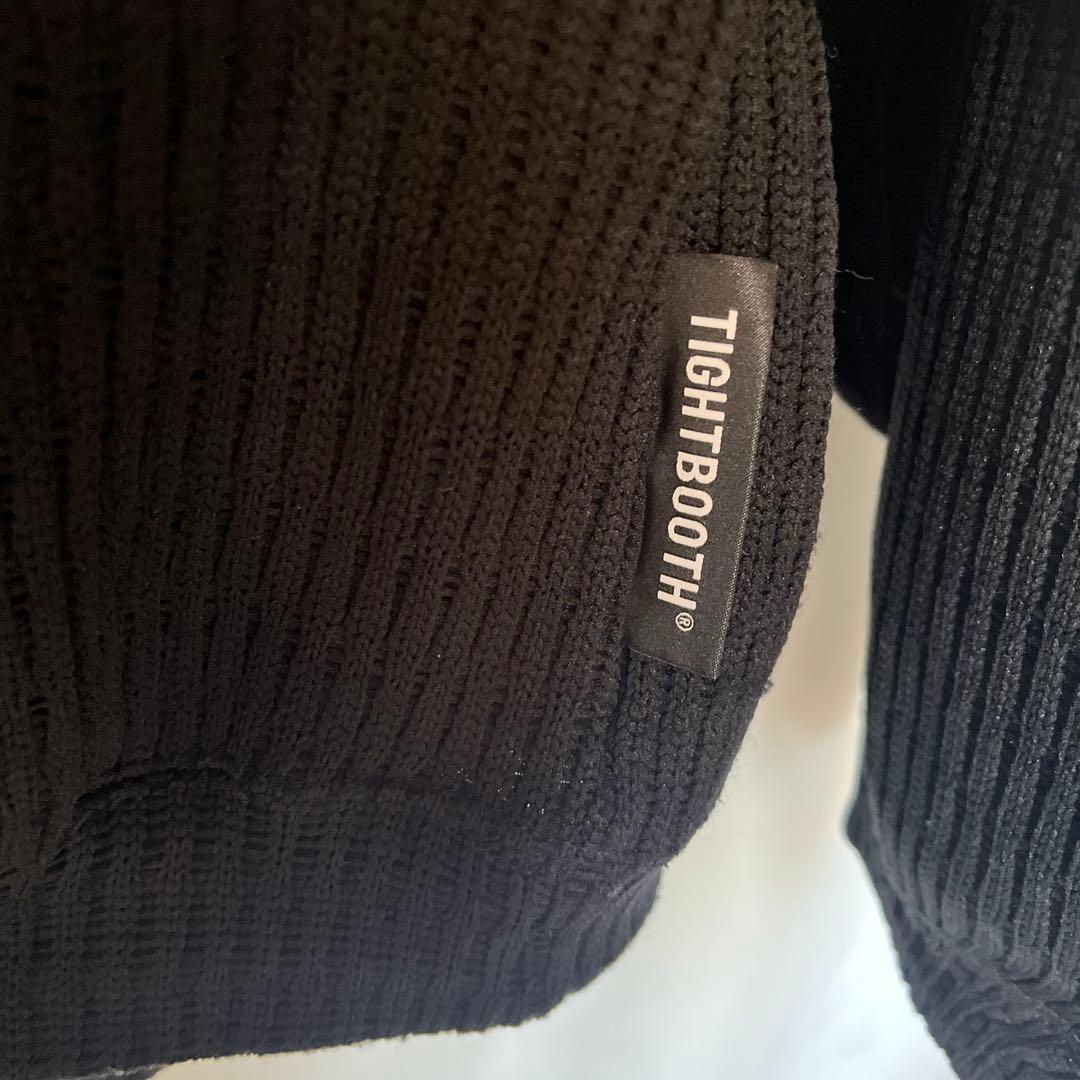TIGHTBOOTH タイトブース ワッフル クルーニット セーター ブラックL