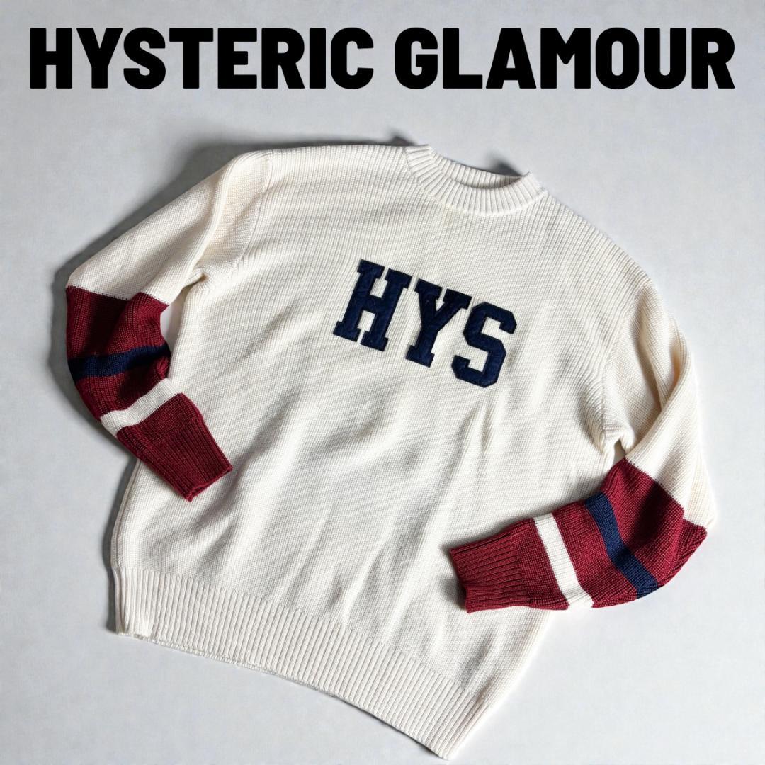 HYSTERIC GLAMOUR HYS ロゴ ニット セーター ライン袖 M