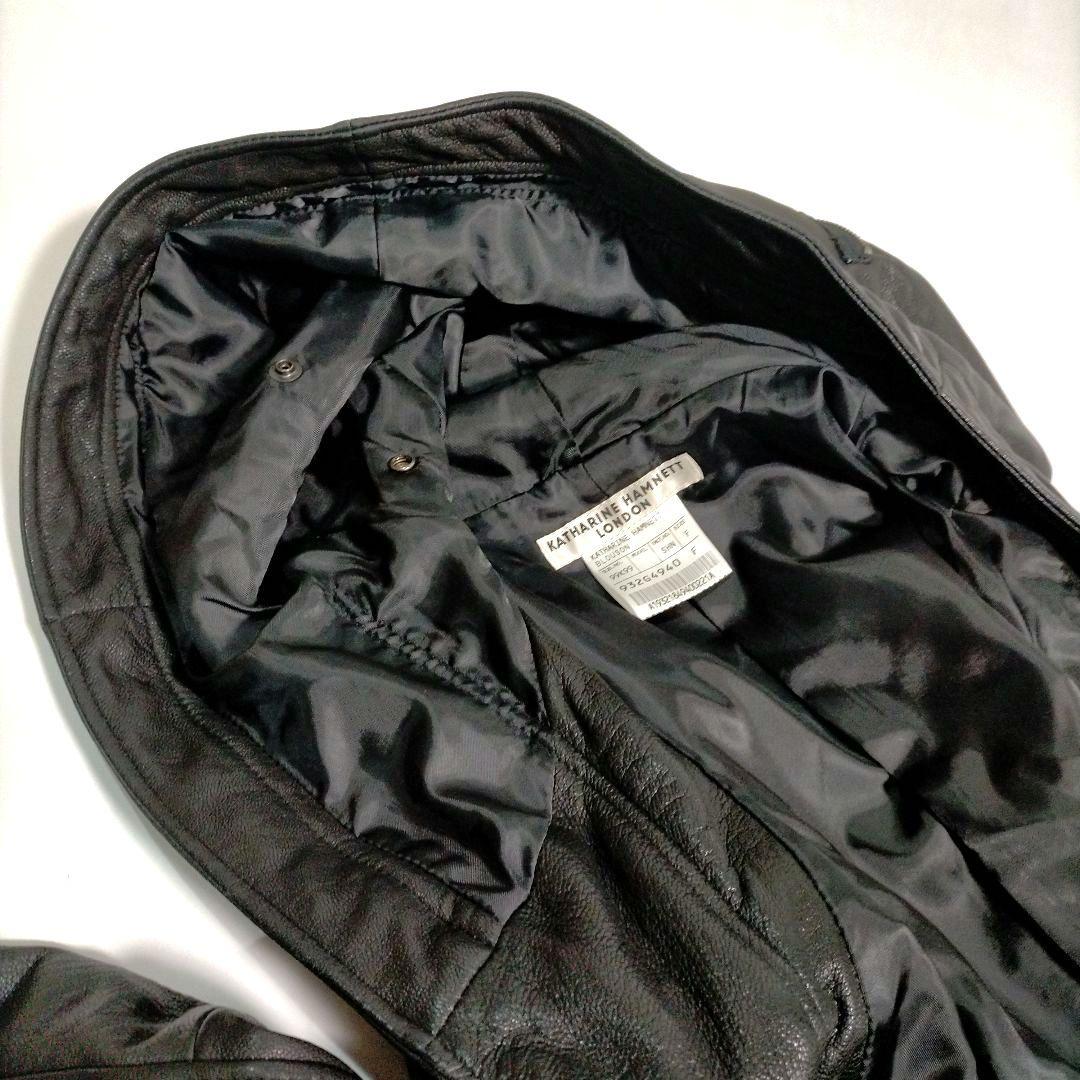 激レア キャサリンハムネット レザー ライダース ジャケット ヤギ革 ゴート