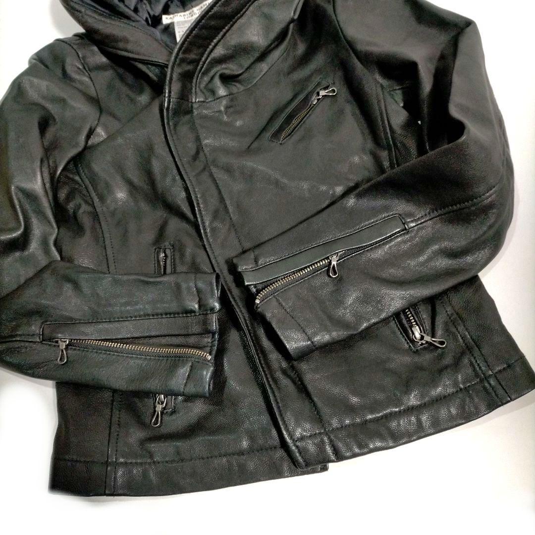 激レア キャサリンハムネット レザー ライダース ジャケット ヤギ革 ゴート