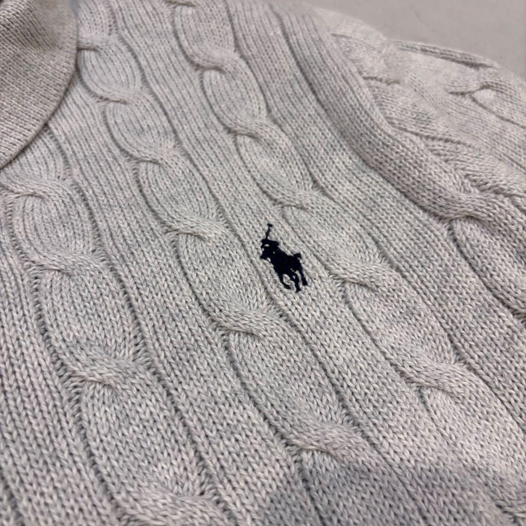 【美品】ラルフローレン　コットンケーブルニット　襟付きセーター