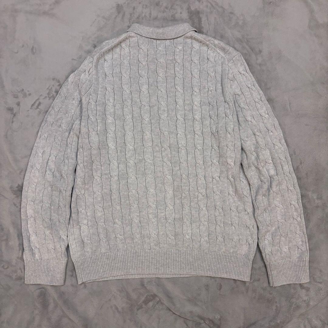 【美品】ラルフローレン　コットンケーブルニット　襟付きセーター