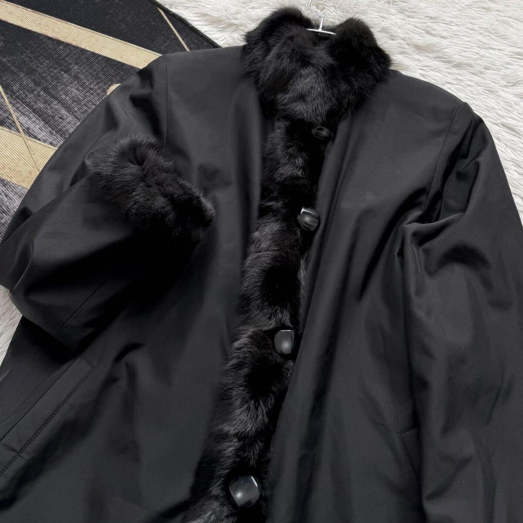 総丈88/希少デザイン◎ ロシアンリス/ラビット ロングファーコート 軽量 毛皮