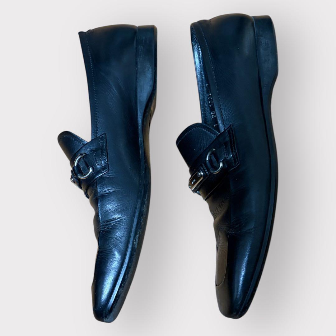 ★05SS PRADA プラダ レザー ローファー 26cm スクエアトゥ