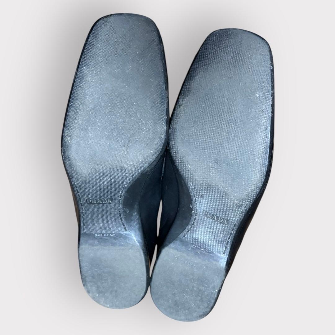 ★05SS PRADA プラダ レザー ローファー 26cm スクエアトゥ