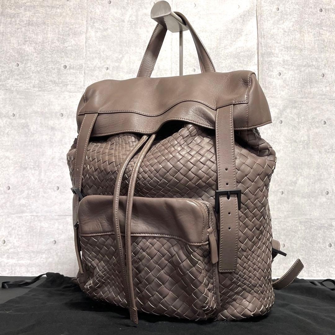 専用品FALORNI イントレチャート グレージュ ラムレザー バックパック