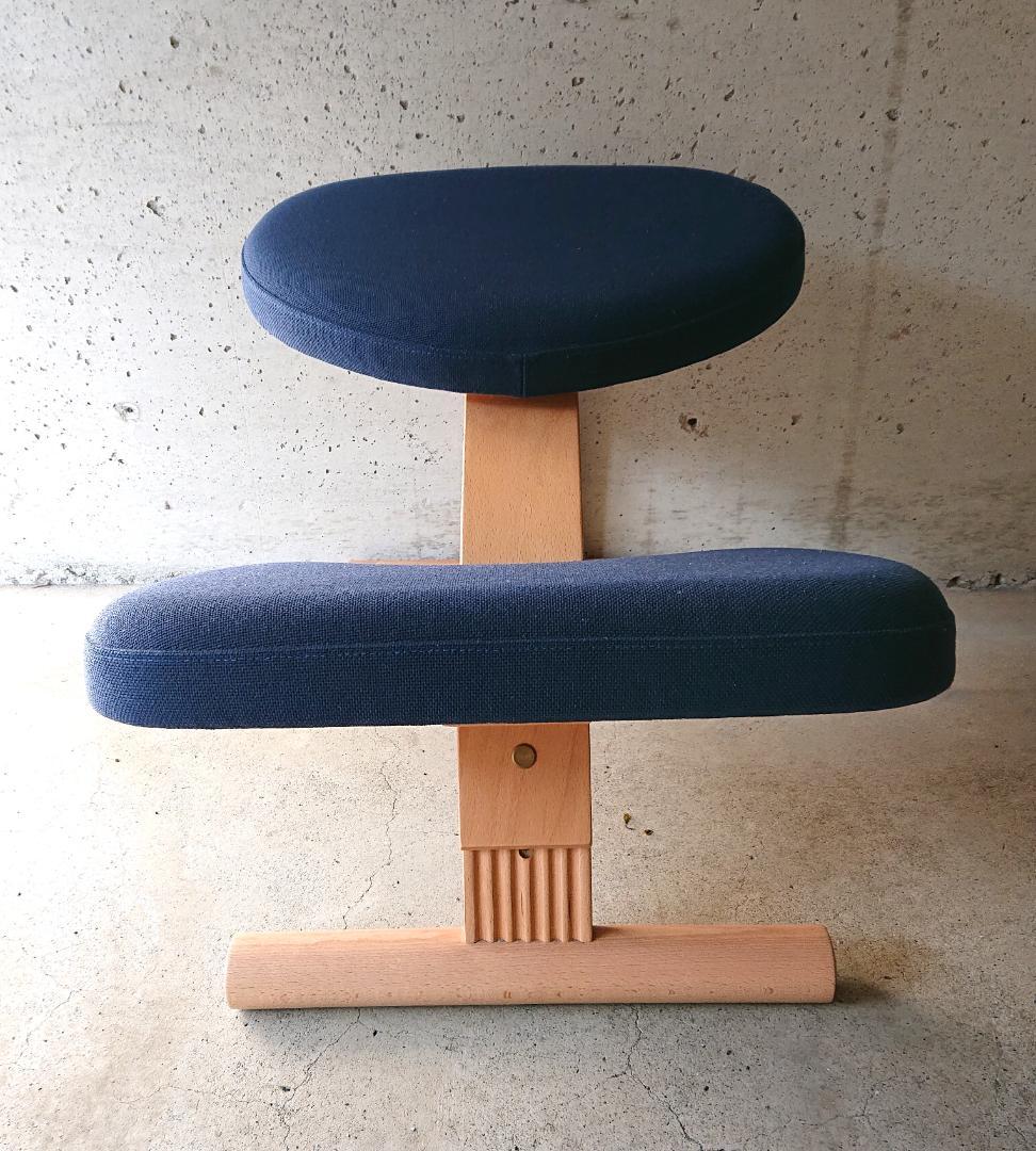 【美品】サカモトハウス バランスチェアイージー　ブルー(ショートフレーム)①