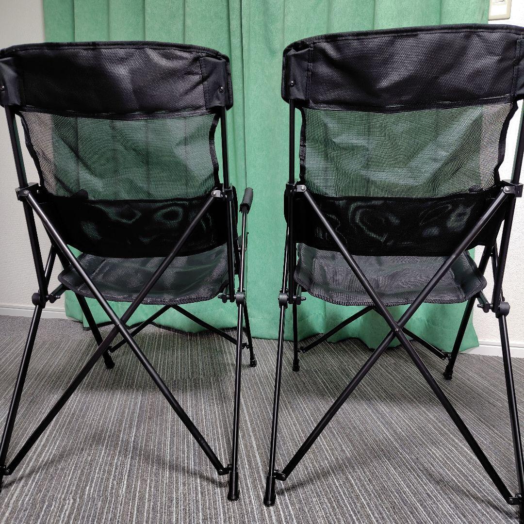 ロゴス　ラグジュアリーチェア ブラックメッシュ　二脚セット
