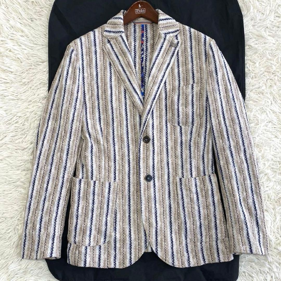 【未使用級✨】bob ニット アンコン 太ストライプ テーラードジャケット 48